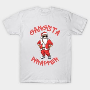 Gangsta Wrapper Christmas Santa T-Shirt